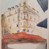 My project in Architectural Sketching with Watercolor and Ink course. Watercolor Painting project by Vicky Forsyth - 02.01.2021