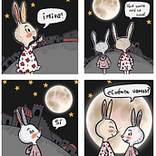 Conejitas a la luna. Un projet de Illustration traditionnelle de Ana Isabel Castro - 02.02.2021