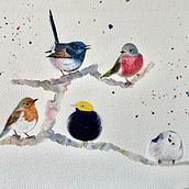 Una historia de pajaritos. Watercolor Painting project by Pilar Blasco Martínez - 02.02.2021