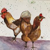 Chickens. Watercolor Painting project by paula_695438 - 02.02.2021