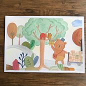 My project - Friendship is all about sharing. . Een project van Kinderillustratie,  Tekening y Traditionele illustratie van Jennifer Su - 21.02.2021