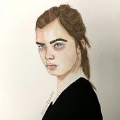 Meu projeto do curso: Retrato em aquarela a partir de uma fotografia. Painting, and Watercolor Painting project by Laíse Liberato - 02.03.2021
