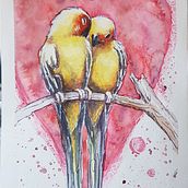Lovebirds. Un proyecto de Pintura de Milada Theron - 04.02.2021