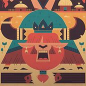 YAK TAPESTRY. Un proyecto de Diseño de personajes, Ilustración infantil, Ilustración editorial, Ilustración tradicional, Diseño de carteles e Ilustración vectorial de Dasha Lebesheva - 04.02.2021