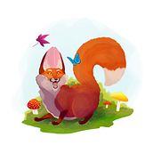Chubby fox. Editorial Illustration, Traditional illustration, Digital Illustration, and Children's Illustration project by Barbara Araya - 02.05.2021