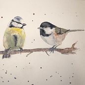 Three little birds. Watercolor Painting project by Alison Weston - 02.06.2021