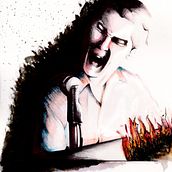 Rock and Roll Pioneer; Jerry Lee Lewis "The Killer" . Un proyecto de Bellas Artes, Dibujo, Ilustración tradicional, Ilustración con tinta y Pintura a la acuarela de Rober García - 07.02.2021