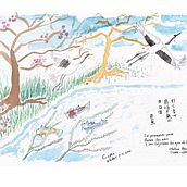 Interpretación Visual de un Haiku de Basho. Un proyecto de Ilustración tradicional de Zully Dr. Ritter - 09.02.2021