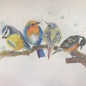 My project in Artistic Watercolor Techniques for Illustrating Birds course. Watercolor Painting project by selinashapland - 02.08.2021