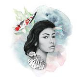 My project in Portrait Illustration with Analog and Digital Techniques course. Digital Illustration, Graphic Design, Traditional illustration, Pencil Drawing, and Watercolor Painting project by gosia - 02.08.2021