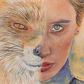 Portrait is coloured pencil.  project by Helene Rush - 02.08.2021