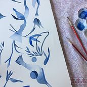 Azul. Watercolor Painting project by Laura Behnke García - 02.09.2021