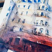 My project in Architectural Sketching with Watercolor and Ink course. Sketching, and Watercolor Painting project by f6flo - 02.08.2021
