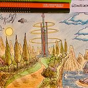 Mi Proyecto del curso: Futuristic landscape. Concept Art, Drawing, Pencil Drawing, and Artistic Drawing project by Daniel Rojas-Ledermann G - 02.09.2021