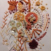 My project in Basic Embroidery Techniques: Stitches, Compositions, and Color Ranges course. Embroider project by Carol Sutton - 02.09.2021