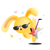 Rocker Rabbit 2. Een project van  Ontwerp y Vectorillustratie van OlaFan - 10.02.2021