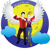 Take me to the moon. Een project van  Ontwerp y Traditionele illustratie van OlaFan - 10.02.2021