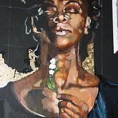 girl with a flower New project. Un projet de Peinture acr, lique, Dessin artistique, Collage , et Beaux Arts de Jacqui Murry - 10.02.2021
