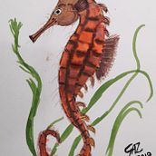 Seahorse - Watercolour. Un proyecto de Pintura a la acuarela de Gary Bower - 10.02.2021