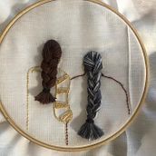 Meu projeto do curso: Técnicas para bordar cabelos em 3D. Embroider project by Daniela da Silva - 02.10.2021