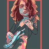 VIRTUOSOS DE LA GUITARRA ELÉCTRICA. Traditional illustration project by tn_nora - 07.10.2020