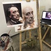 Dali, oleo sobre bastidor. Portrait Drawing, Painting, and Oil Painting project by Maximiliano Bagnasco - 02.11.2021