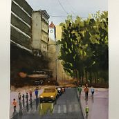 Mi Proyecto del curso: Paisajes urbanos en acuarela. Un progetto di Architettura di marialopezarce - 01.04.2021
