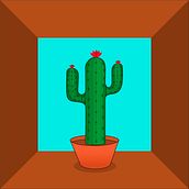 Cactus_adobe_Illustrator. Ilustração tradicional projeto de Astro Nave - 12.02.2021