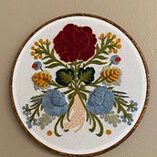 My project in Embroidery Technique with the Stem Stitch course. Embroider project by Gisela Mualin - 02.12.2021
