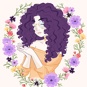 Meu projeto do curso: Retrato ilustrado com elementos botânicos Ein Projekt aus dem Bereich Digitale Zeichnung, Traditionelle Illustration, Digitale Illustration und Botanische Illustration von Devika | Daniela Soares - 11.02.2021