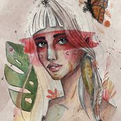 My project in Illustrated Portrait in Watercolor course. Portrait Drawing, and Watercolor Painting project by Anne Wiziack - 02.13.2021