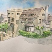 My project in Architectural Sketching - Leary Mansion. Architectural Illustration, and Watercolor Painting project by Julia - 02.14.2021