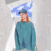 Chica azul - Rolas. Portrait Drawing, and Traditional illustration project by Rolando Nth - 02.15.2021