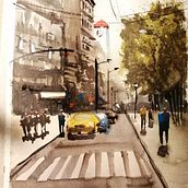 Mi Proyecto del curso: Paisajes urbanos en acuarela. Watercolor Painting project by Sandra Debitonto - 02.15.2021