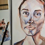 Mein Kursprojekt: Artistische Aquarellporträts. Un projet de Aquarelle de Aleksandra Brcina - 15.02.2021