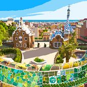 Barcelone - drawing by hand on Wacom tablet. Un projet de Dessin numérique et Illustration numérique de Alex Van Der Laan - 06.08.2016