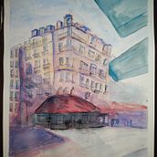 My project in Architectural Sketching with Watercolor and Ink course. Acr, and lic Painting project by Clément Ten Bff - 02.15.2021