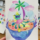 My project in Illustration Techniques with Watercolor and Gouache course. Watercolor Painting project by Alisa Pervukhina - 03.02.2021
