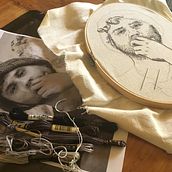 Mi Proyecto del curso: Creación de retratos bordados. Un proyecto de Bordado y Dibujo de Retrato de Mabel Gallo - 10.12.2020