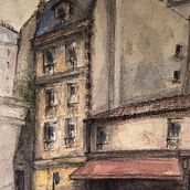My project in Architectural Sketching with Watercolor and Ink course. Watercolor Painting project by Mimi Rondenet - 02.18.2021