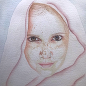 RETRATO DE UNA NIÑA CREATIVA. Watercolor Painting project by Carolina Salazar Rincón - 01.31.2021