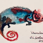 Chameleon. Watercolor Painting project by Orville Sentman - 02.19.2021