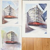 Mein Kursprojekt: Architektonische Zeichnung mit Aquarell und Tinte. Un projet de Peinture , et Dessin de susanne_stiller - 19.02.2021