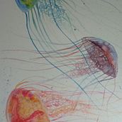 proyecto final medusas y galaxy. Watercolor Painting project by nathalie grosmaire - 02.20.2021