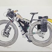 Bikepacking rigs. Drawing, Sketching, and Watercolor Painting project by evilmoosemegan - 02.20.2021
