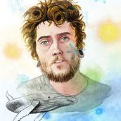 Mi Proyecto del curso: Retrato ilustrado en acuarela "Tu en las montañas y yo en el mar". Artistic Drawing, Traditional illustration, and Watercolor Painting project by munoz.francisco29 - 02.20.2021