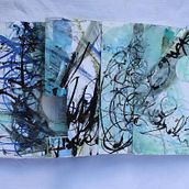 Concertina book using asemic writing. Artistic Drawing, Bookbinding, and Creativit project by goldsmithlc - 02.20.2021