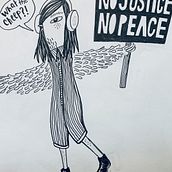 rebel-bird-self-portrait. Traditional illustration project by Caryn Jackson - 02.20.2021