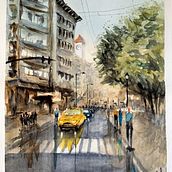 Mi Proyecto del curso: Paisajes urbanos en acuarela. Un projet de Aquarelle de Miguel Angel Rivas - 24.03.2021