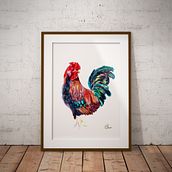 The dark rooster. Mixed media technique.. Traditional illustration project by Svetlana Zritneva - 02.21.2021